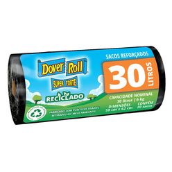 Saco para Lixo DOVER ROLL Super Forte Reciclado com 20 Unidades 30L