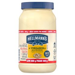 Maionese HELLMANN'S Leve 600g Pague 500g