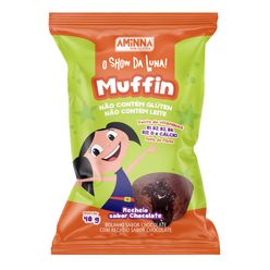 Muffin AMINNA O Show da Luna Chocolate com Recheio de Chocolate sem Glúten e sem Leite 40g