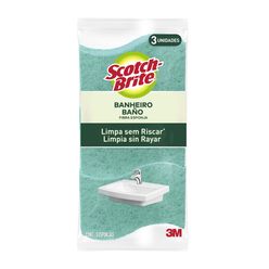 Esponja SCOTCH-BRITE Não Risca Banheiro com 3 Unidades