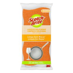 Esponja Scotch-brite Não Risca Laranja Com 3 Unidades