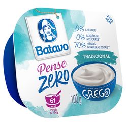 Iogurte BATAVO Grego Pense Zero 100g