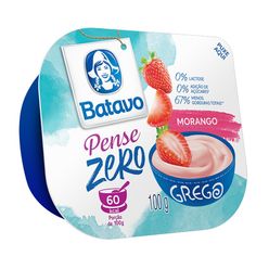 Iogurte BATAVO Grego Morango Pense Zero 100g