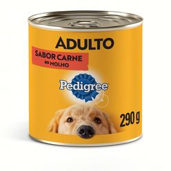 Ração úmida Pedigree Para Cães Pedaço Ao Molho De Carne Lata Adulto 290g