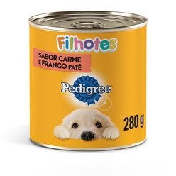 Ração úmida Pedigree Para Cães Patê De Carne E Frango Lata Junior 280g