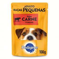 Ração úmida Pedigree Para Cães Carne Ao Molho Sachê Adulto 100g