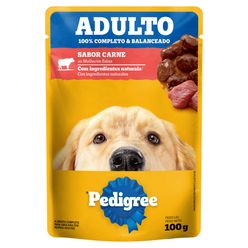 Ração úmida Pedigree Para Cães Carne Sachê Adulto 100g