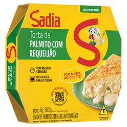 Torta SADIA iogurte, palmito e catupiry 500g