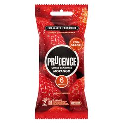 Preservativo Prudence Cores E Sabores Morango Com 6 Unidades