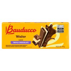 Biscoito BAUDUCCO wafer triplo chocolate 140g