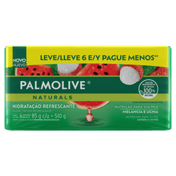 Sabonete PALMOLIVE Naturals Melancia e Lichia com 6 unidades de 85g cada Leve 6 Pague Menos