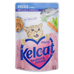 Alimento KELCAT para Gatos Peixe com Ervilha e Cenoura Sachê 85g