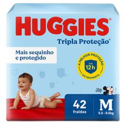 Fralda Descartável HUGGIES Tripla Proteção M com 42 Unidades