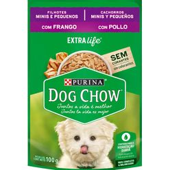 Ração úmida DOG CHOW Para Cães Filhotes Raças Pequenas Frango E Maçã Sachet 100g