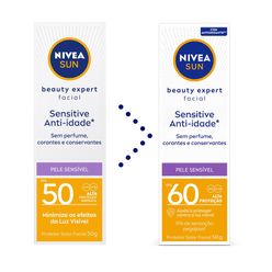 Protetor Solar Facial NIVEA Sun Beauty Expert Sensitive Anti-idade Fps60 50g