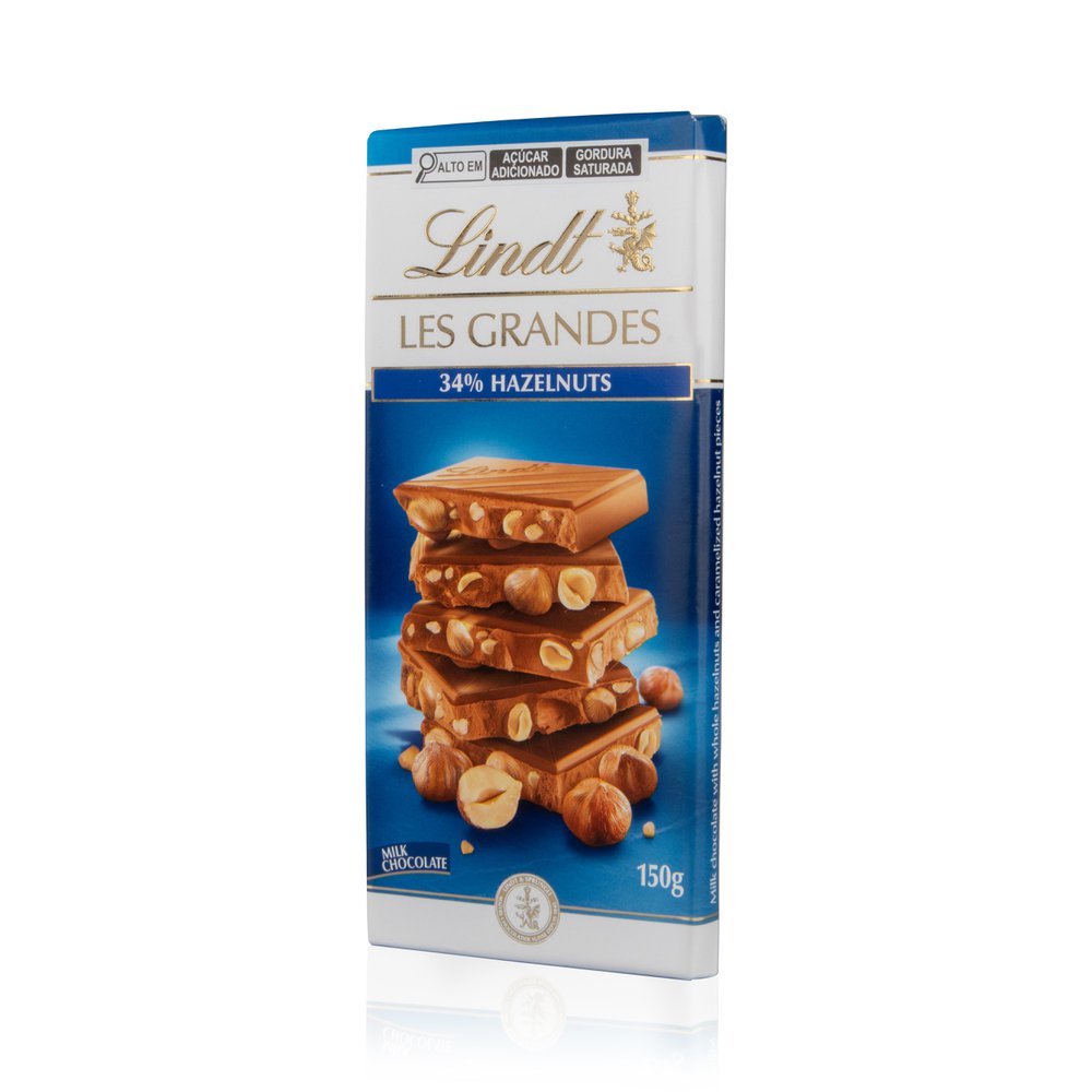 Chocolate LINDT Les Grandes 34% Hazelnuts Milk Chocolate 150g ...