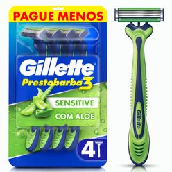 Aparelho de Barbear GILLETTE Prestobarba3 Sensitive com Aloe 4un