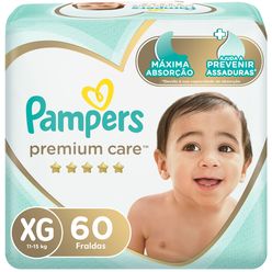 PAMPERS Premium Care Fralda XG 60un