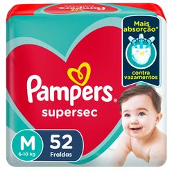 PAMPERS Supersec Fralda M 52un