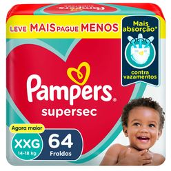 PAMPERS Supersec Fralda XXG 64un