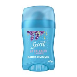 SECRET pH Balanced Lavender Barra Invisible Antitranspirante 45g