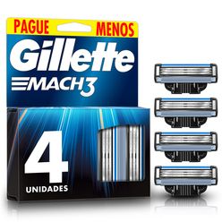 GILLETTE Mach3 Carga para Aparelho de Barbear com 3 Lâminas 4un