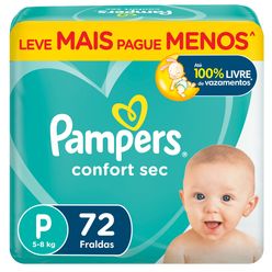 PAMPERS Confort Sec Fralda P 72un