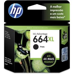 Cartucho HP 664XL preto F6V31AB