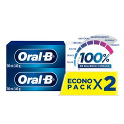 Pasta de Dente ORAL-B 100% de Sua Boca Cuidada 140g 2 unidades