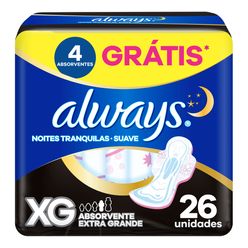 ALWAYS Noites Tranquilas Suave Absorvente XG 26u