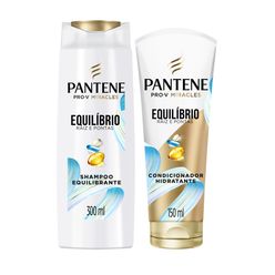 Kit PANTENE Equilíbrio para cabelos mistos e pontas ressecadas: Shampoo 300ml + Condicionador  150ml