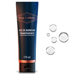 King C GILLETTE gel de barbear transparente 170ml barbear preciso