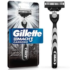 GILLETTE Mach3 Carbono Aparelho de Barbear com Carvão Ativado