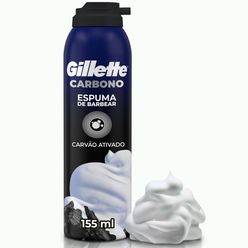 Espuma de BarbearGILLETTE Carbono com carvão ativado para limpeza e barbear suave 155ml