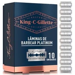 King C GILLETTE Lâminas de barbear Platinum duplo fio 10 Refis