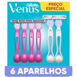 1 Kit GILLETTE Venus Suave Aparelho de Depilação Descartável 4un + GILLETTE Venus Íntima Aparelho de Depilação Descartável 2un