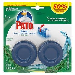 Desodorizador Bloco Para Caixa Acoplada PATO Pinho 2 unidades 40g cada 50% Desconto no 2° Bloco