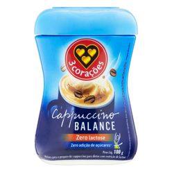 Café 3 CORAÇÕES Cappuccino Balance Zero Lactose 180g