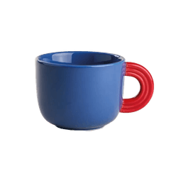 Caneca Hay Porcelana Azul e Vermelho 400ml - A\CASA