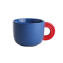 Caneca A\CASA Hay Porcelana Azul e Vermelho 400ml