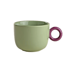 Caneca Hay Porcelana Verde e Roxo 400ml - A\CASA