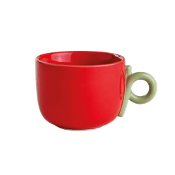 Caneca A\CASA Hay Porcelana Vermelho e Verde 400ml