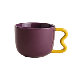 Caneca Hay Porcelana Roxo e Amarelo 400ml - A\CASA