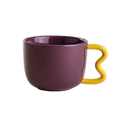 Caneca A\CASA Hay Porcelana Roxo e Amarelo 400ml