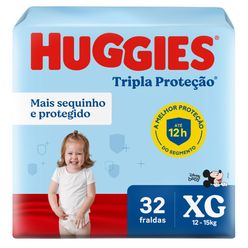 Fralda Descartável HUGGIES Tripla Proteção XG com 32 Unidades