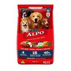 Ração ALPO Cães Adultos Carne, Frango, Cereais e Vegetais 10,1kg