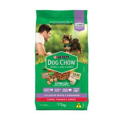 Ração DOG CHOW Filhotes,Raças Minis e Pequenas Carne,Frango e Arroz Extra Life 1kg