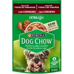 Ração úmida DOG CHOW Para Cães Cordeiro Ao Molho Sachet 100g