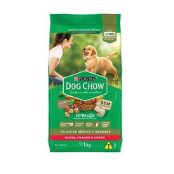 Ração NESTLÉ PURINA DOG CHOW EXTRALIFE Filhotes Médios e Grandes Carne, Frango e Arroz 1kg