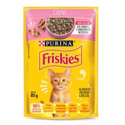 Ração úmida FRISKIES Para Gatos Filhotes Carne Ao Molho Sachet 85g